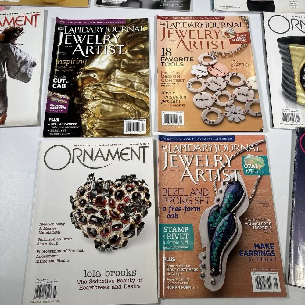 Ornament & Lapidary Journal Jewelry Artist Magazine Lot Craft Metalsmith Flaw